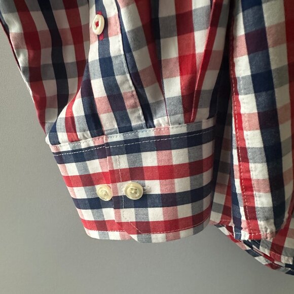 Red, Blue & White Check Large Izod Shirt - Picture 8 of 11